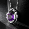 Fashion Simple Drop Shaped Pendant Versatile Temperament Amethyst Necklace Women's 925 Silver