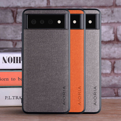 Case for Google Pixel 6 Pro 6A coque Luxury textile Leather skin soft TPU hard phone cover for google pixel 6 case