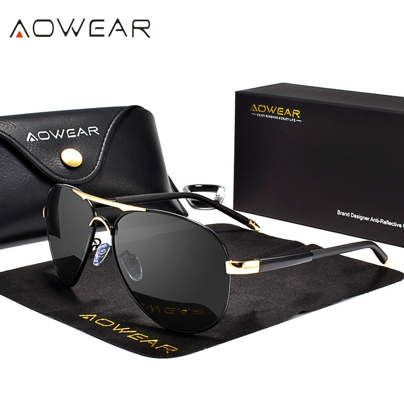 AOWEAR Men's Aviation Sunglasses Men Polarized Mirror Sunglass for –  Aviationkart