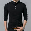 Hot Sale 2023 Spring Mens Tshirt Long Sleeve Stand Basic Solid Blouse Tee Shirt Top Casual Cotton T-shirt Men Undershirt