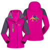 Colourful 3 Airplanes Designed Thick "WOMEN" Skiing Jackets