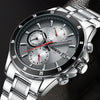 NIBOSI Mens Watches Brand Luxury Stainless Steel Waterproof Sport Quartz Chronograph Military Watch Men Clock Relogios Masculino