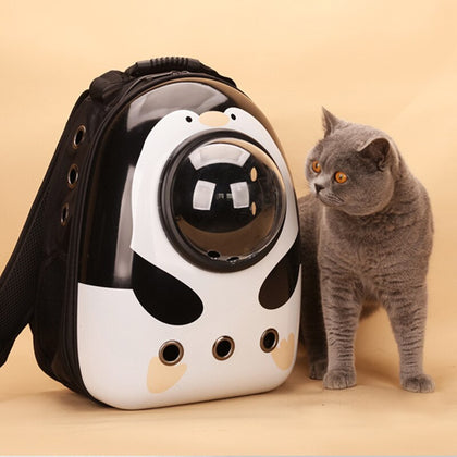 Outdoor portable pet bag breathable pet travel backpack transparent aviation case dog bag space cat bag